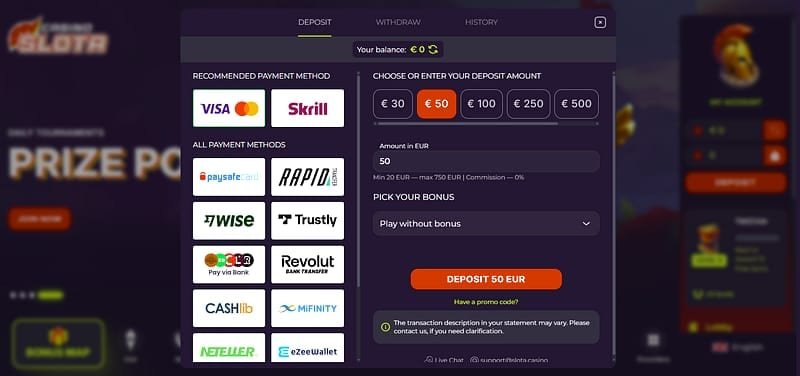 Aktywny bonus a wypłata ze Slota Casino